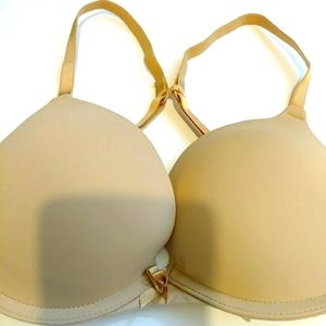 Xhilaration Women's Convertible Push-Up Plunge T-Shirt Bra Beige Size 32C